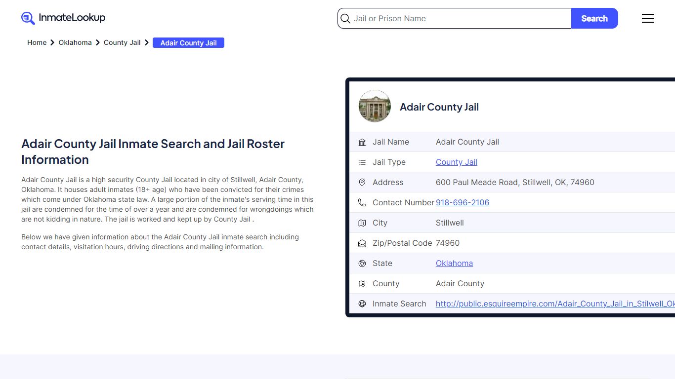 Adair County Jail Inmate Search, Jail Roster, Bookings, Arrests ...