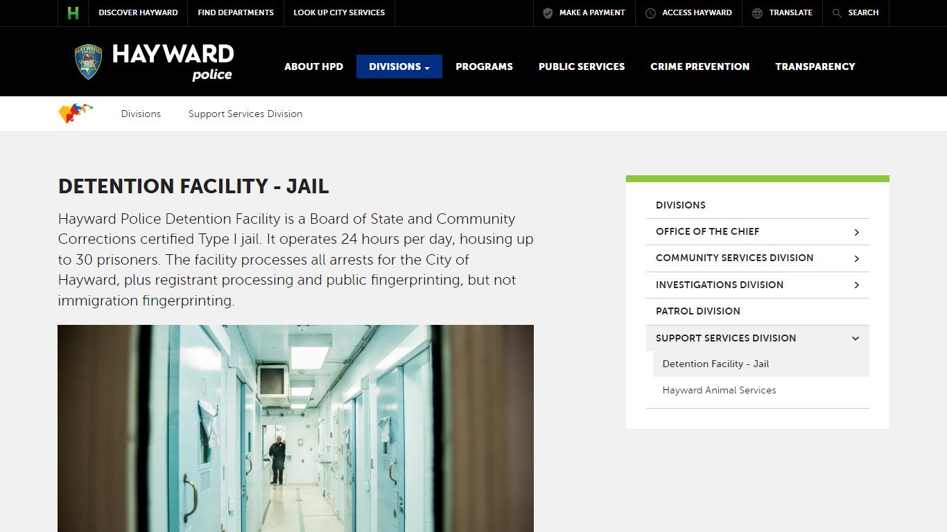 Detention Facility - Jail | City of Hayward - Official website